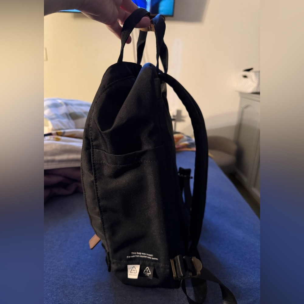 Doughnut Women's 16L Black backpack with Brown Leather Accents - Picture 4 of 10